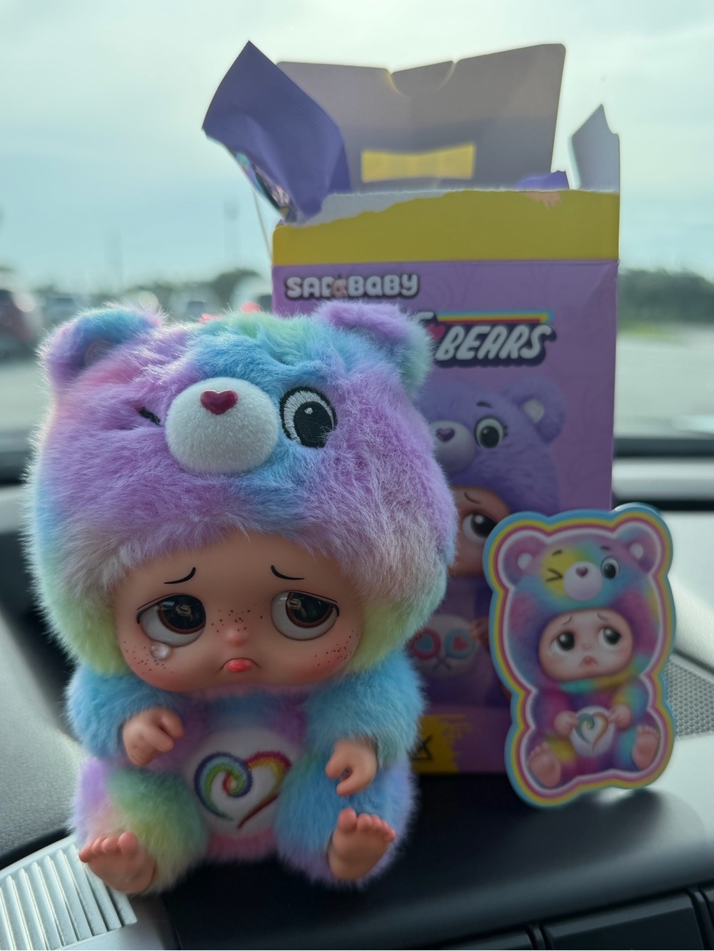 **RARE CHASE** Rainbow Plush Bear Baby Doll - Pastel Multicolor